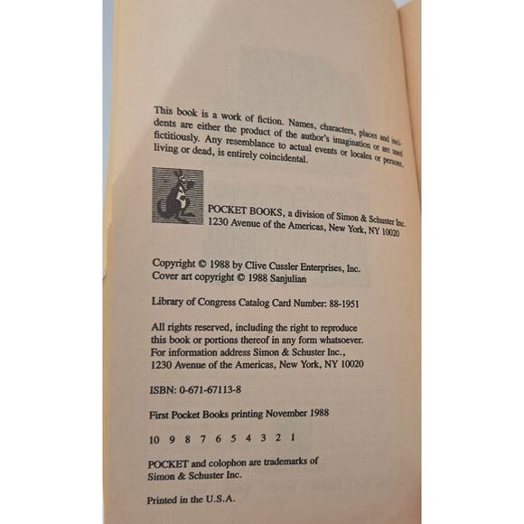 Treasure by Clive Cussler Character Dirk Pitt Adventure Mystery Thriller - Picture 8 of 8